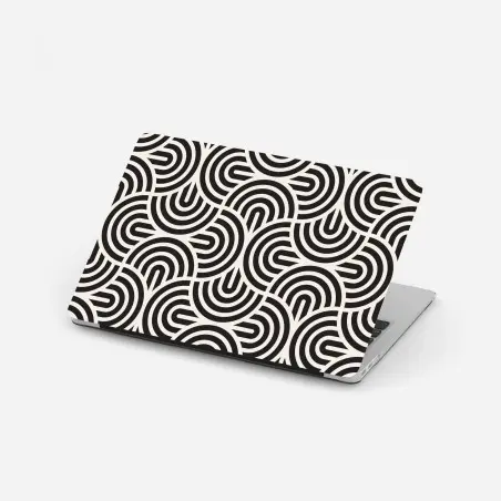Sticker pour ordinateur portable motif géométrique optique noir et blanc – Wallnifity®