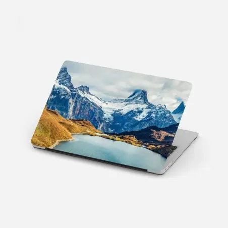 Sticker pour ordinateur portable vue matinale sur le lac Bachalpsee à Grindelwald – Wallnifity®
