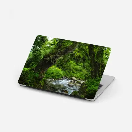 Sticker pour ordinateur portable arc naturel verdoyant au bord du ruisseau – Wallnifity®