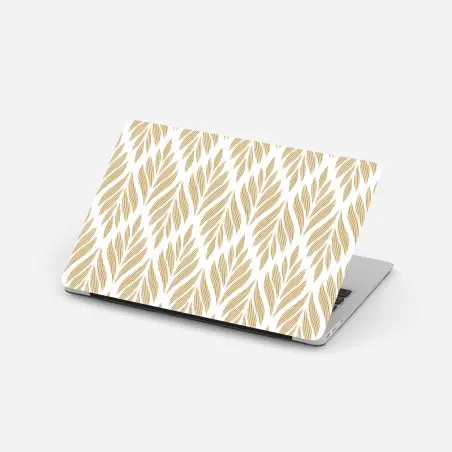 Sticker pour ordinateur portable motif feuilles dorées pour décoration murale – Wallnifity®