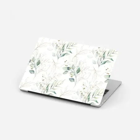 Sticker pour ordinateur portable motif botanique aquarelle vert et doré – Wallnifity®