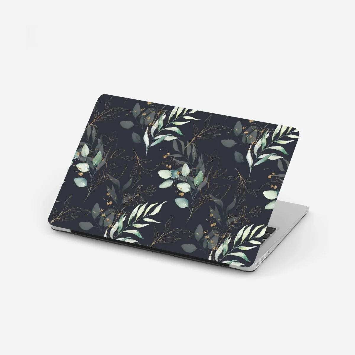 Sticker pour ordinateur portable motif feuilles aquarelle avec accents dorés sur fond sombre – Wallnifity® Sticker pour ordinateur portable motif feuilles aquarelle avec accents dorés sur fond sombre – Wallnifity®