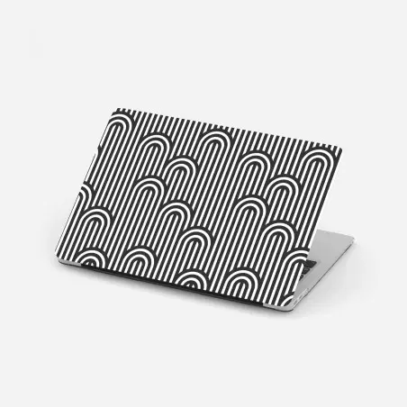 Sticker pour ordinateur portable motif d'arches géométriques noir et blanc – Wallnifity®