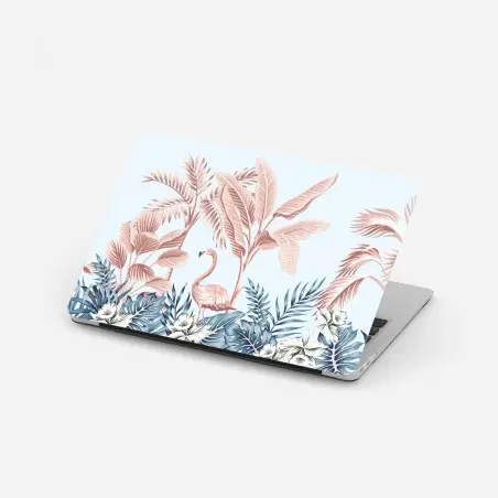 Sticker pour ordinateur portable jungle pastel au flamant rose – Wallnifity®