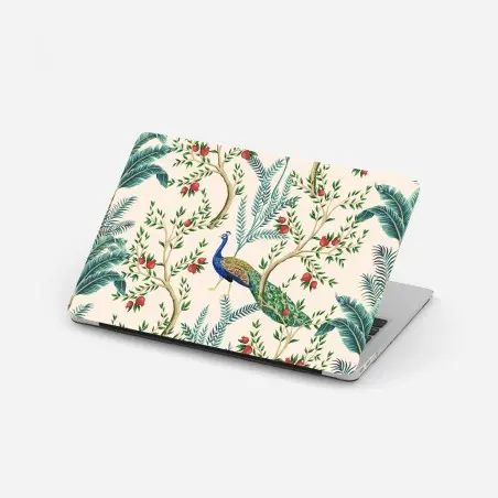 Sticker pour ordinateur portable motif paon et grenades dans un décor botanique – Wallnifity®