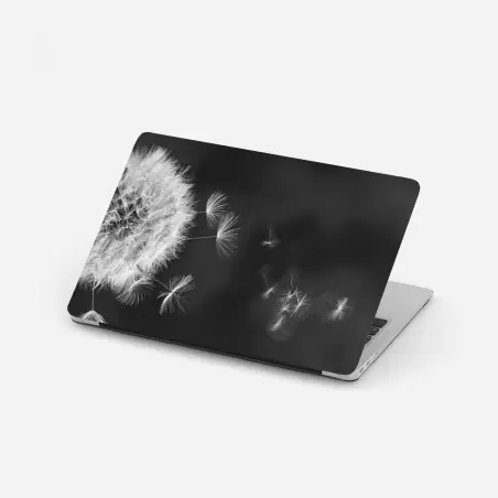 Sticker pour ordinateur portable souffle de pissenlit en noir et blanc – Wallnifity®