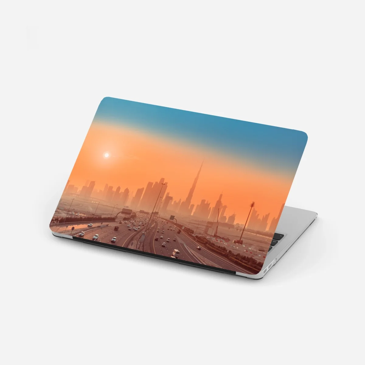 Sticker pour ordinateur portable panorama orangé de Dubaï au coucher du soleil – Wallnifity® Sticker pour ordinateur portable panorama orangé de Dubaï au coucher du soleil – Wallnifity®