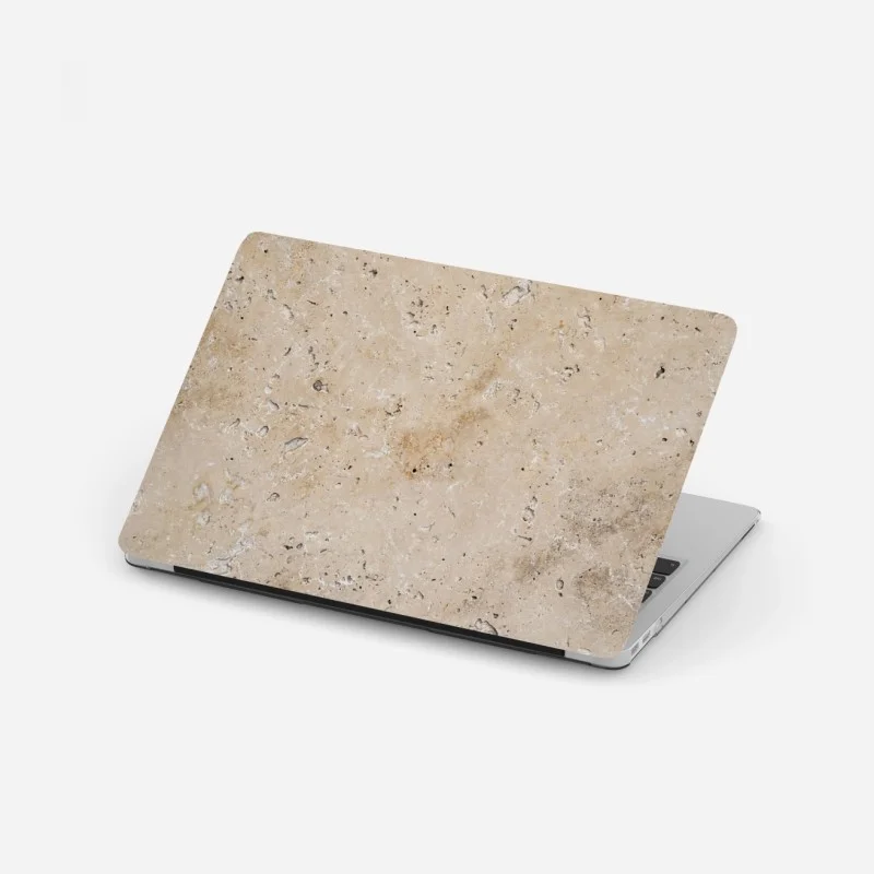 Sticker pour ordinateur portable texture de pierre naturelle beige et rustique – Wallnifity®