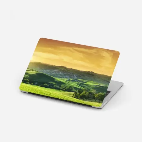 Sticker pour ordinateur portable douceur des collines de Toscane au coucher du soleil – Wallnifity®