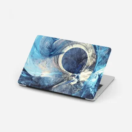 Sticker pour ordinateur portable vortex fractal bleu – Wallnifity®