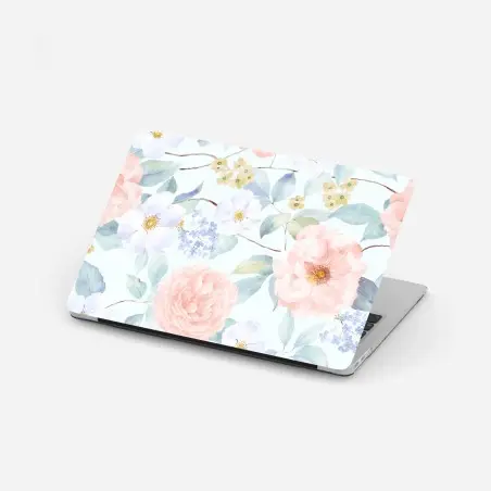 Sticker pour ordinateur portable motif floral pastel en aquarelle pour décoration – Wallnifity®