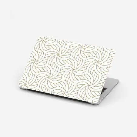 Sticker pour ordinateur portable motif géométrique doré en spirale – Wallnifity®
