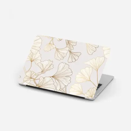 Sticker pour ordinateur portable motif de ginkgo doré élégant – Wallnifity®