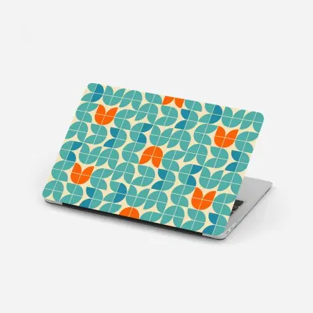 Sticker pour ordinateur portable motif géométrique rétro aux tulipes stylisées – Wallnifity®