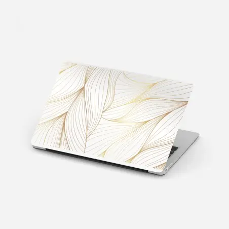 Sticker pour ordinateur portable élégance linéaire dorée – Wallnifity®
