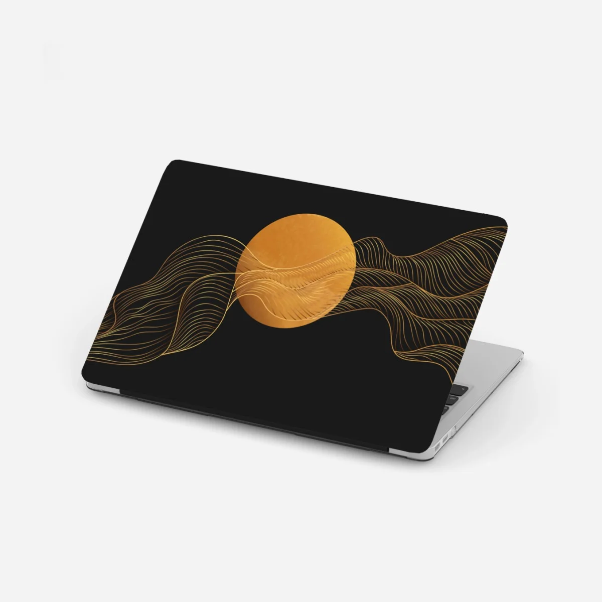 Sticker pour ordinateur portable ondulations dorées sur fond noir – Wallnifity® Sticker pour ordinateur portable ondulations dorées sur fond noir – Wallnifity®