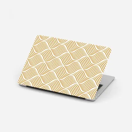 Sticker pour ordinateur portable motif ondulé doré pour décoration murale – Wallnifity®