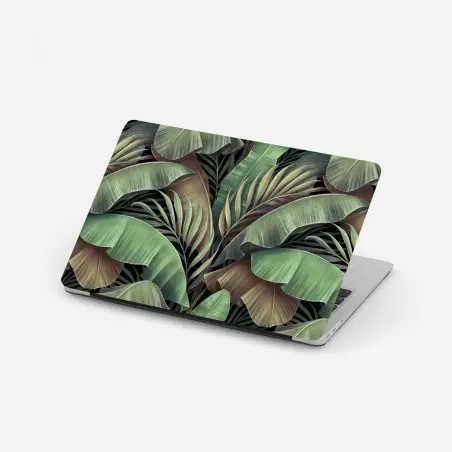 Sticker pour ordinateur portable fresque de feuillage tropical aux tons verts – Wallnifity®