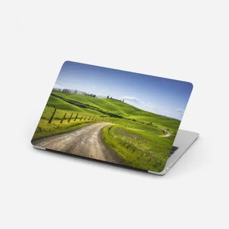Sticker pour ordinateur portable route sinueuse en Toscane près de Sienne – Wallnifity®