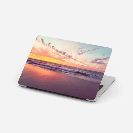 Sticker pour ordinateur portable coucher de soleil pastel sur la plage – Wallnifity®