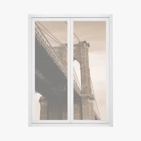 Sticker pour vitres et fenêtres perspective architecturale du pont de Brooklyn – Wallnifity®