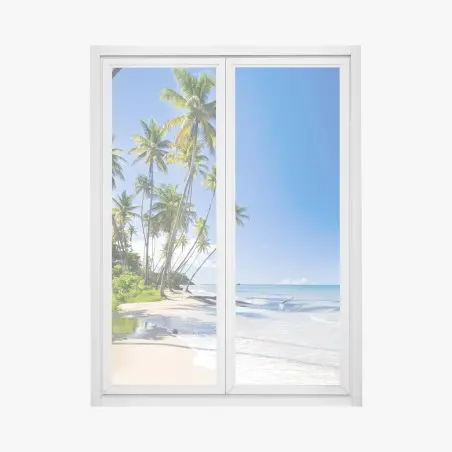 Sticker pour vitres et fenêtres rêve tropical au bord de la mer – Wallnifity®