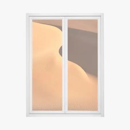 Sticker pour vitres et fenêtres vagues de sable doré, courbes du désert minimalistes – Wallnifity®
