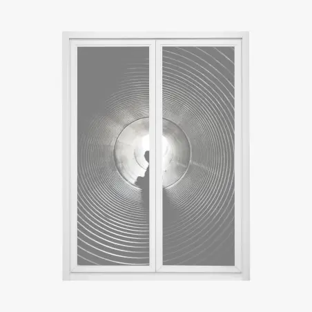 Sticker pour vitres et fenêtres silhouette dans un tunnel concentrique – Wallnifity®