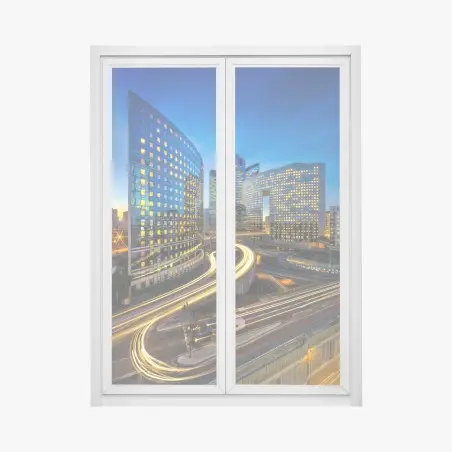 Sticker pour vitres et fenêtres mouvement urbain au crépuscule – Wallnifity®