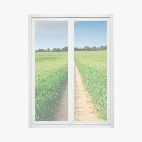 Sticker pour vitres et fenêtres chemin vers l'horizon dans un champ verdoyant – Wallnifity®