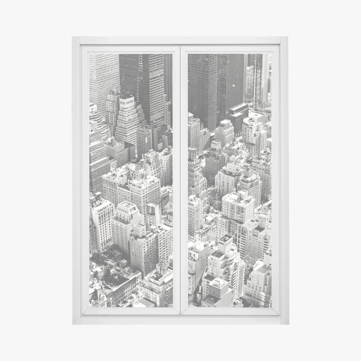 Sticker pour vitres et fenêtres horizon urbain de Manhattan en noir et blanc – Wallnifity® Sticker pour vitres et fenêtres horizon urbain de Manhattan en noir et blanc – Wallnifity®