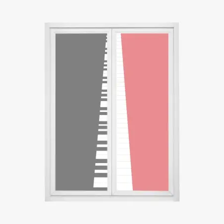 Sticker pour vitres et fenêtres clavier de piano en perspective noir et rouge – Wallnifity®