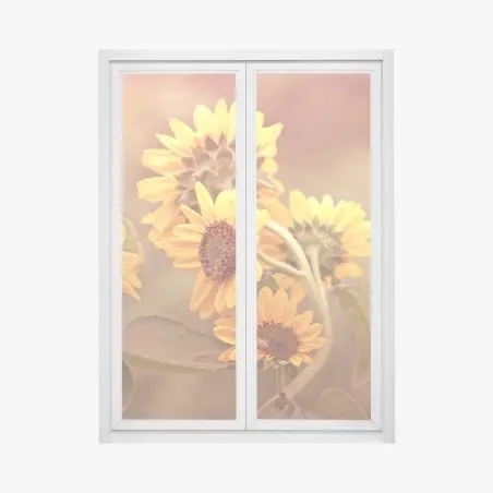 Sticker pour vitres et fenêtres tournesols vintage ensoleillés – Wallnifity®