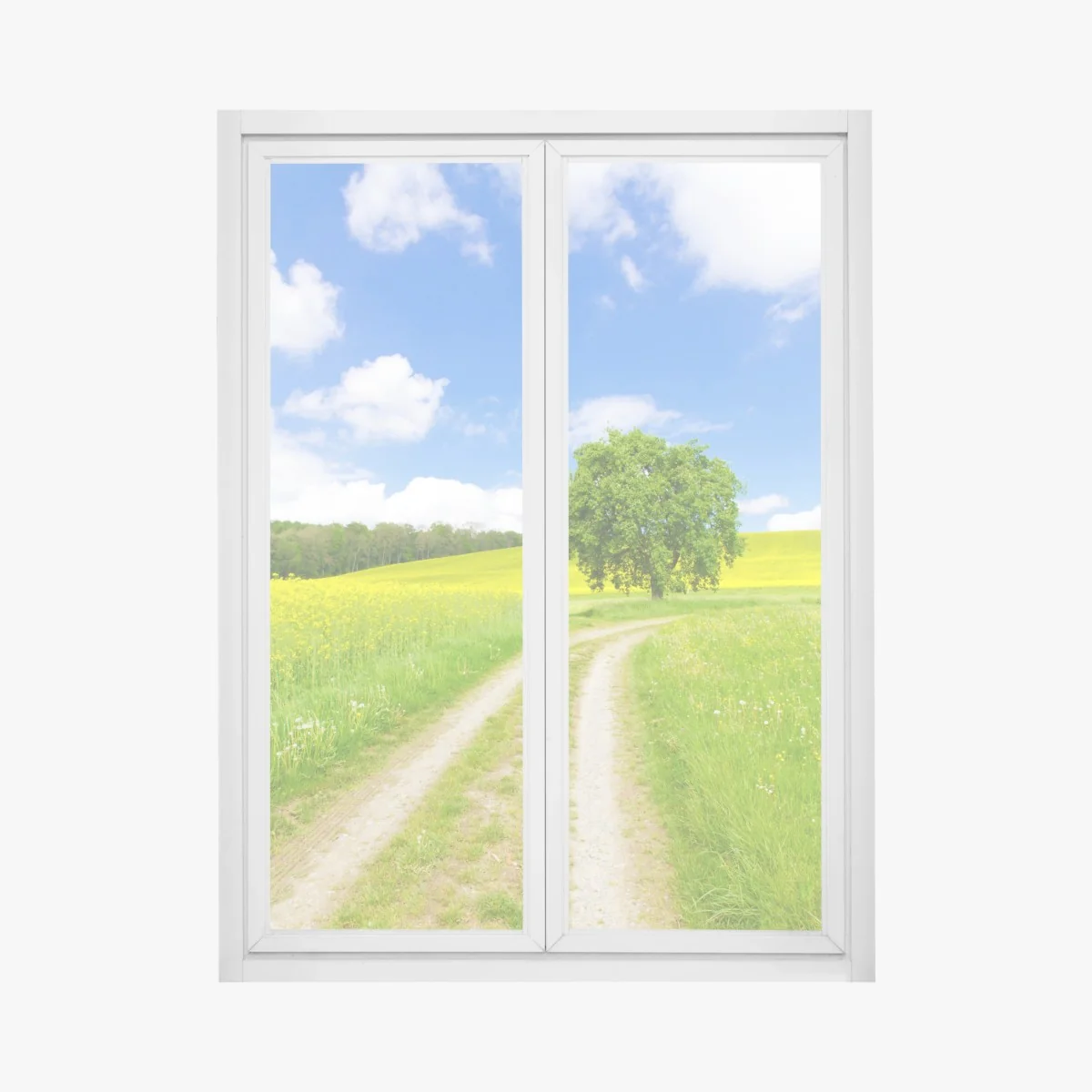 Sticker pour vitres et fenêtres chemin bucolique vers l'arbre solitaire – Wallnifity® Sticker pour vitres et fenêtres chemin bucolique vers l'arbre solitaire – Wallnifity®