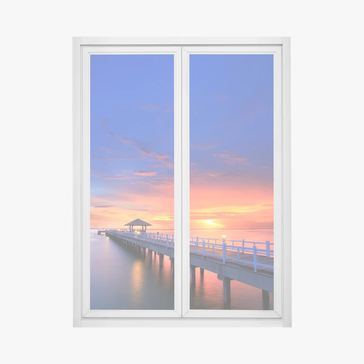 Sticker pour vitres et fenêtres jetée en bois au lever du soleil – Wallnifity® Sticker pour vitres et fenêtres jetée en bois au lever du soleil – Wallnifity®