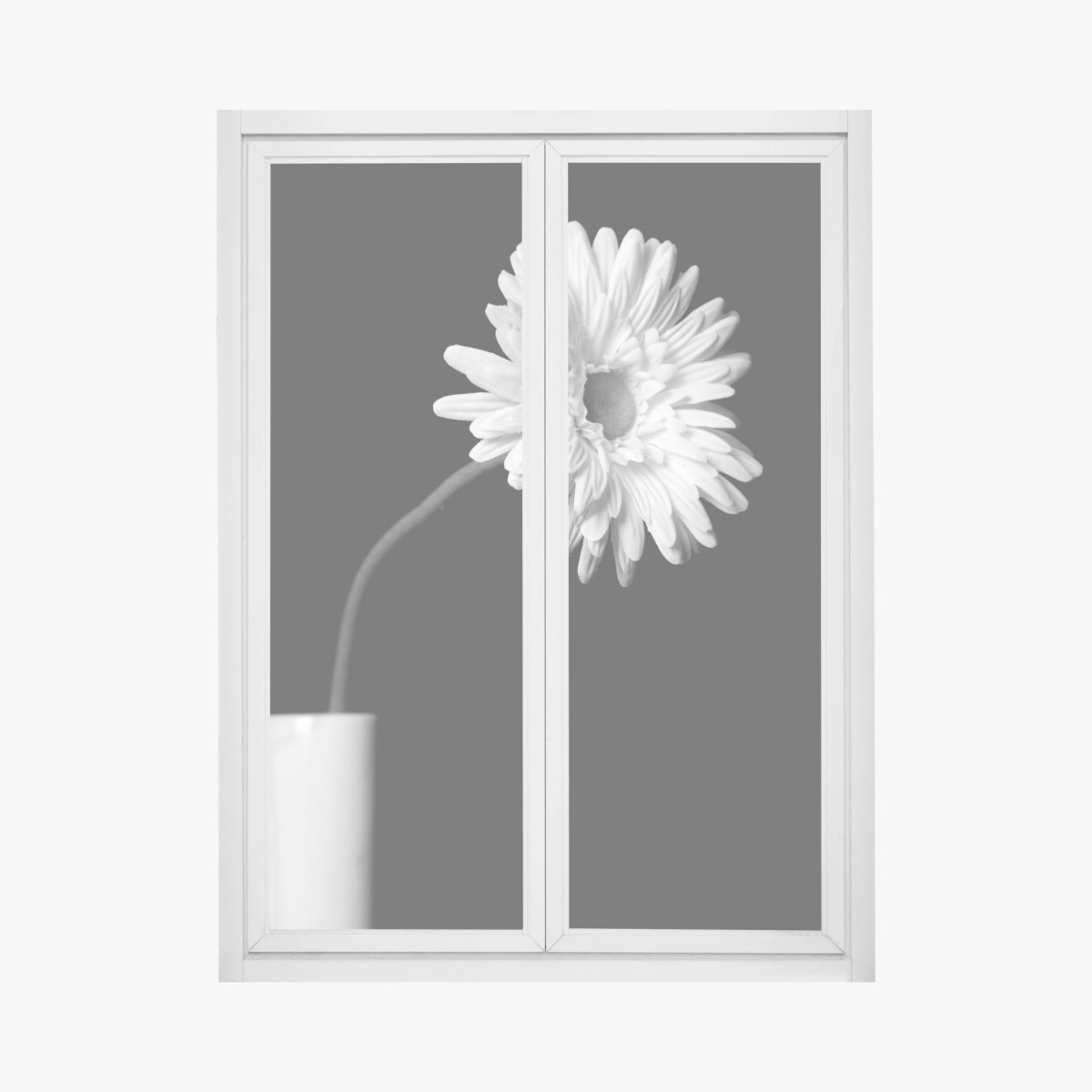 Sticker pour vitres et fenêtres élégance florale minimaliste en noir et blanc – Wallnifity®