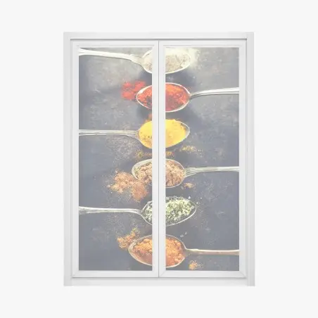 Sticker pour vitres et fenêtres palette d'épices en cuillères – Wallnifity®