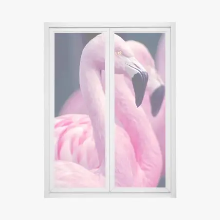 Sticker pour vitres et fenêtres élégance du flamant rose – Wallnifity®