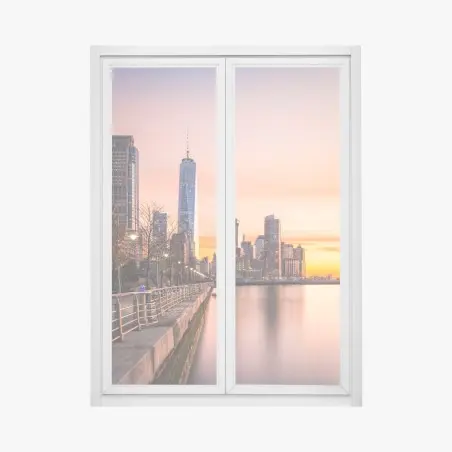 Sticker pour vitres et fenêtres coucher de soleil à Lower Manhattan – Wallnifity®