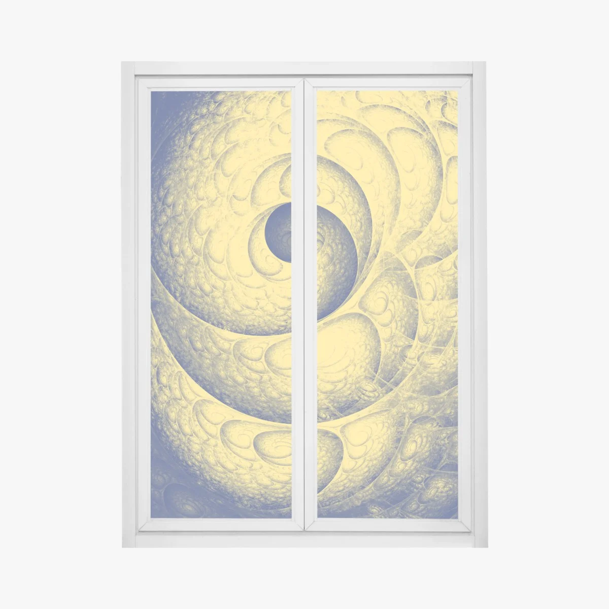 Sticker pour vitres et fenêtres spirale fractale jaune et bleue – Wallnifity® Sticker pour vitres et fenêtres spirale fractale jaune et bleue – Wallnifity®