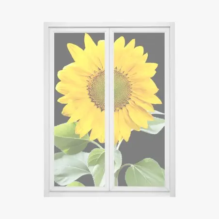 Sticker pour vitres et fenêtres tournesol éclatant sur fond noir – Wallnifity®