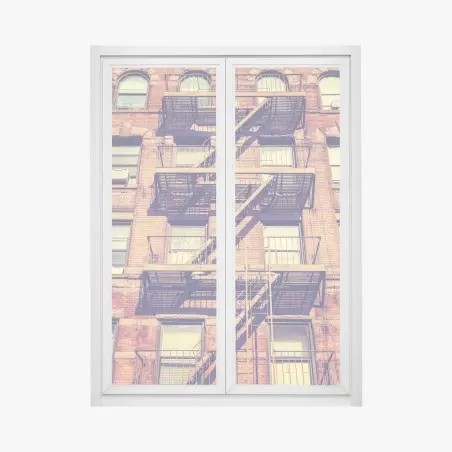Sticker pour vitres et fenêtres escalier de secours rétro à New York – Wallnifity®