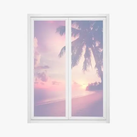 Sticker pour vitres et fenêtres paradis tropical au crépuscule – Wallnifity®