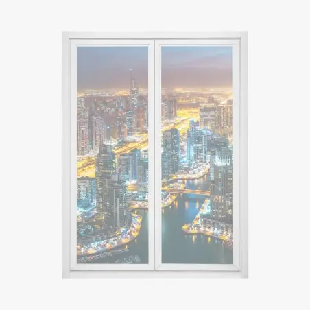 Sticker pour vitres et fenêtres ciel nocturne de Dubai Marina – Wallnifity®