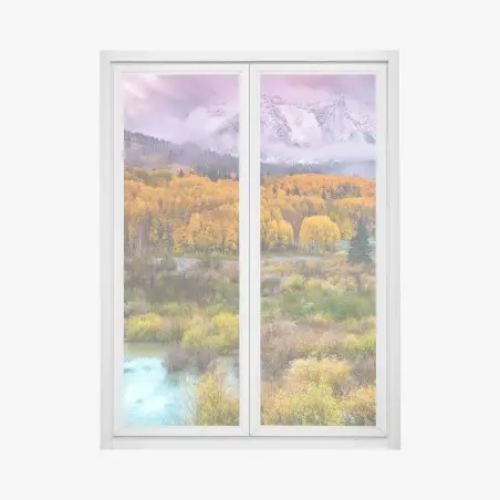 Sticker pour vitres et fenêtres lever de soleil rose sur East Beckwith Mountain, Kebler Pass – Wallnifity®