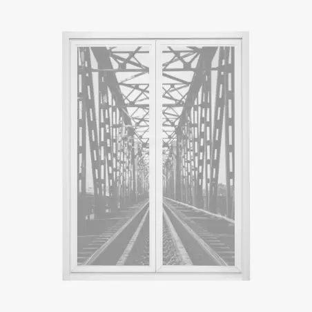 Sticker pour vitres et fenêtres pont ferroviaire ancien en perspective – Wallnifity®