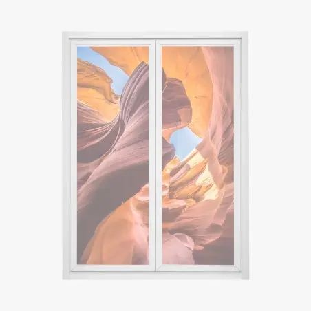 Sticker pour vitres et fenêtres canyon sculpté aux couleurs de feu – Wallnifity®