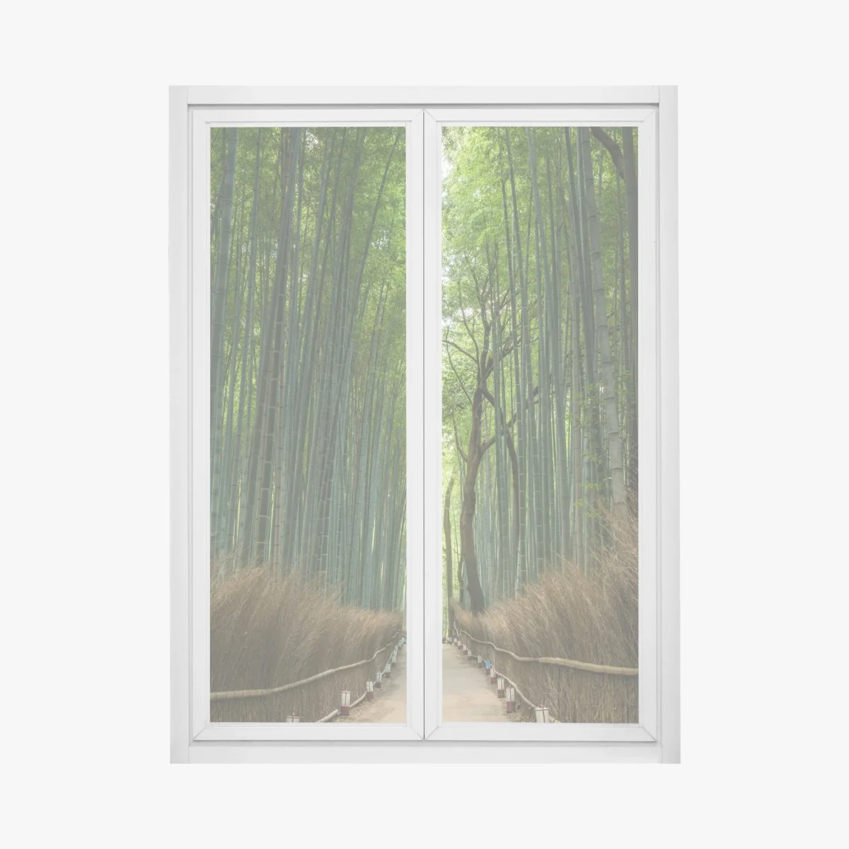 Sticker pour vitres et fenêtres allée de bambous zen en perspective – Wallnifity® Sticker pour vitres et fenêtres allée de bambous zen en perspective – Wallnifity®