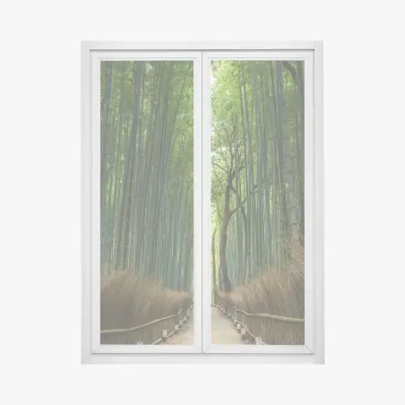 Sticker pour vitres et fenêtres allée de bambous zen en perspective – Wallnifity®