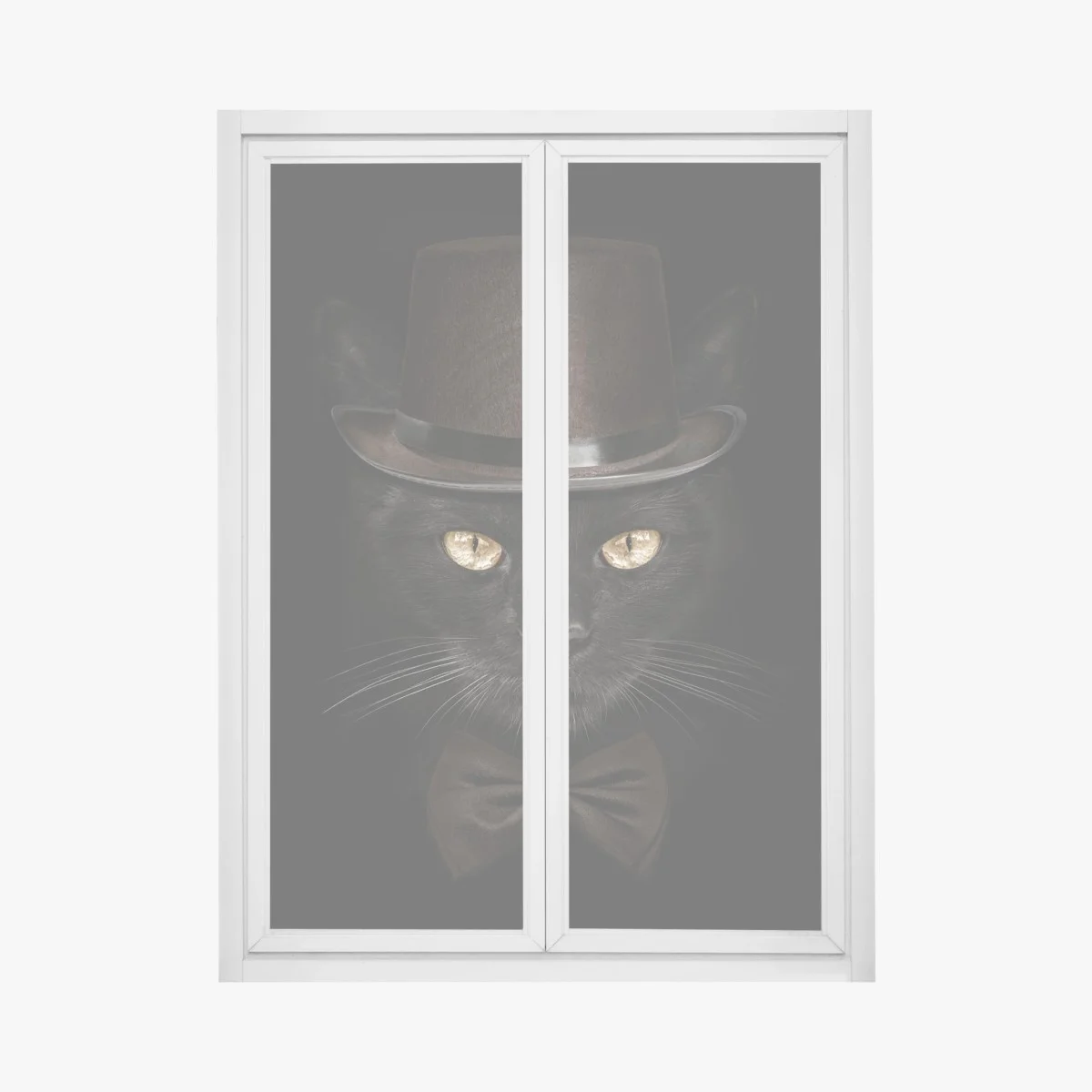 Sticker pour vitres et fenêtres chat élégant au chapeau haut-de-forme et nœud papillon – Wallnifity® Sticker pour vitres et fenêtres chat élégant au chapeau haut-de-forme et nœud papillon – Wallnifity®